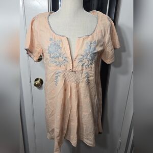 Odd Molly Uncorporated Embroidered Cotton Blouse Sz 2